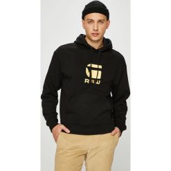 G-Star Raw - Bluza. Czarne bluzy męskie marki G-Star RAW, m, z nadrukiem, z bawełny, retro, z okrągłym kołnierzem, bez rękawów, z kapturem. W wyprzedaży za 299,90 zł.