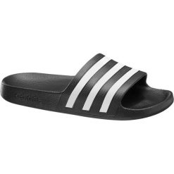 Klapki męskie adidas Adilette Aqua adidas czarno-białe. Czarne klapki męskie Adidas, bez wzorów, z materiału. Za 99,90 zł.