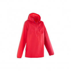 Kurtka przeciwdeszczowa turystyczna Raincut damska. Brązowe kurtki damskie przeciwdeszczowe marki SOLOGNAC, xl, z materiału. Za 34,99 zł.