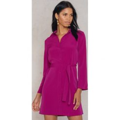 Sukienki hiszpanki: Trendyol Sukienka wiązana z talii – Pink,Purple