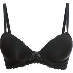 Biustonosz usztywniany bonprix czarny. Czarne biustonosze bonprix, z aplikacjami, z koronki. Za 37,99 zł.