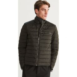Pikowana kurtka biker - Khaki. Brązowe kurtki męskie pikowane Reserved, l. Za 169,99 zł.