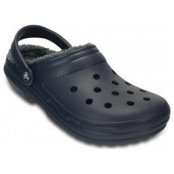 Crocs Buty Classic Lined Clog Navy/Charcoal 37,5. Szare chodaki męskie Crocs, w paski. W wyprzedaży za 149,00 zł.