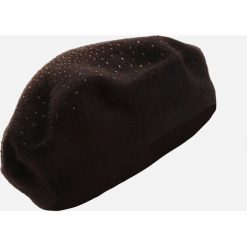 Ciemnobrązowy Beret Parisian. Pomarańczowe czapki damskie Renee, z aplikacjami. Za 39,99 zł.