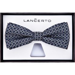 Mucha Mixkolor. Czarne muszki męskie marki LANCERTO, z dzianiny, eleganckie. Za 79,90 zł.