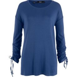 Shirt z marszczeniem w dole rękawów bonprix kobaltowy. Niebieskie koszulki damskie marki bonprix, bez wzorów, bez kołnierzyka. Za 54,99 zł.