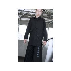 ASYMMETRY koszula. Czarne koszule męskie Pikiel, xl, bez wzorów, rockowe, z asymetrycznym kołnierzem, bez rękawów. Za 370,00 zł.