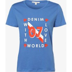 Tom Tailor Denim - T-shirt damski, niebieski. Niebieskie t-shirty damskie TOM TAILOR DENIM, xs, z nadrukiem, z denimu, bez kołnierzyka. Za 69,95 zł.