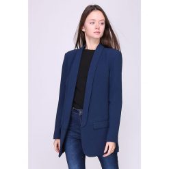 Kardigan "Yzona" w kolorze granatowym. Niebieskie kardigany damskie Multiples grandes tailles, s, bez wzorów, z bawełny, klasyczne, bez rękawów, bez kaptura. W wyprzedaży za 107,95 zł.