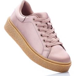 Sneakersy na podeszwie platformie bonprix stary jasnoróżowy. Różowe buty sportowe damskie bonprix. Za 99,99 zł.