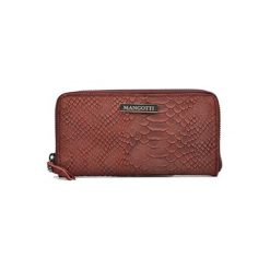 Portfele damskie: Skórzany portfel w kolorze bordowym – (S)19 x (W)11 x (G)1,5 cm