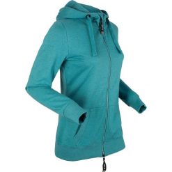 Bluza rozpinana, długi rękaw bonprix matowy kobaltowy melanż. Niebieskie bluzy damskie marki bonprix, bez wzorów, z długim rękawem, długie, z kapturem. Za 109,99 zł.