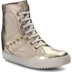 Sneakersy KAZAR - Diega 28408-01-13 Złoty. Żółte półbuty damskie Kazar, na imprezę, bez wzorów, ze skóry, eleganckie, na wysokim obcasie, na koturnie, na sznurówki. W wyprzedaży za 349,00 zł.