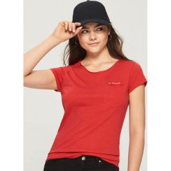 T-shirt z kieszenią - Pomarańczo. Szare t-shirty damskie Sinsay, l. Za 14,99 zł.