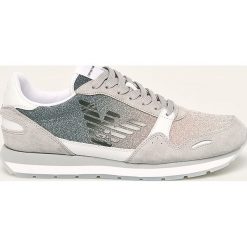 Emporio Armani - Buty. Szare buty sportowe damskie Emporio Armani, ze skóry. W wyprzedaży za 699,90 zł.