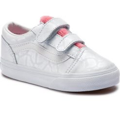 Tenisówki VANS - Old Skool V VN0A344KVIV1 (White Giraffe) True Wht. Białe trampki dziewczęce Vans, ze skóry, na rzepy. W wyprzedaży za 159,00 zł.