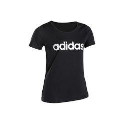 Koszulka dziewczęca czarna z logo adidas. Czarne bluzki dziewczęce Adidas, bez wzorów, z poliesteru, bez kołnierzyka, bez rękawów, bez kaptura. Za 79,99 zł.