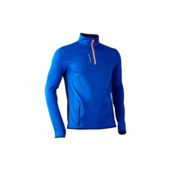 Bluza do piłki nożnej T500. Niebieskie bluzy męskie rozpinane marki KIPSTA, m, z materiału. Za 59,99 zł.