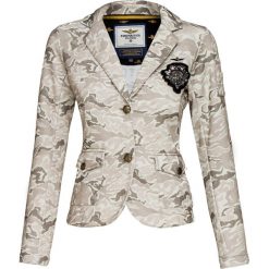 Marynarka AERONAUTICA MILITARE Print|Szary. Szare marynarki damskie marki Aeronautica Militare, z aplikacjami. W wyprzedaży za 430,00 zł.