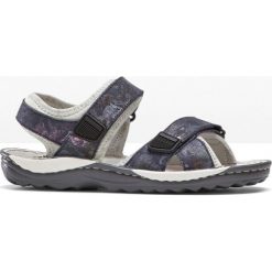 Wygodne sandały trekkingowe bonprix niebieski w kwiaty. Niebieskie buty trekkingowe damskie bonprix, w kwiaty, bez obcasa, bez zapięcia. Za 139,99 zł.