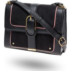 TOREBKA ELISABETTA FRANCHI. Czarne torebki worki damskie Elisabetta Franchi, w paski, ze skóry ekologicznej, retro, na ramię, bez dodatków. Za 604,45 zł.