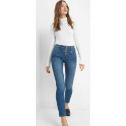 Jeansy skinny z wysokim stanem. Niebieskie boyfriendy damskie Orsay, z napisami, z bawełny, z podwyższonym stanem. Za 139,99 zł.