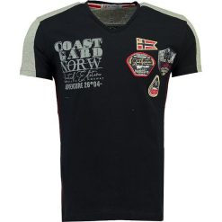 Koszulka "Javiation" w kolorze granatowym. Niebieskie koszulki męskie Geographical Norway Men, m, z nadrukiem, z bawełny, bez kołnierzyka, bez rękawów. W wyprzedaży za 55,95 zł.