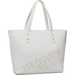 Torebka TRUSSARDI JEANS - Shopper E/W Lg 75B00892 W001. Białe torby damskie na zakupy Trussardi Jeans, bez wzorów, z jeansu, klasyczne, bez dodatków. Za 649,00 zł.