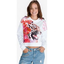 Versace Jeans Bluza Biały. Białe bluzy damskie Versace Jeans, m, z nadrukiem, z bawełny, bez rękawów, bez kaptura. Za 872,95 zł.