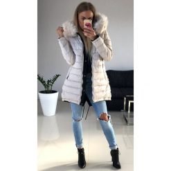 ADELAIDE KURTKA PARKA DWUSTRONNA DŁUGA KOLOR BLACK + ECRU XS. Czarne kurtki damskie LIGARI, na zimę, xs, w paski, z bawełny, długie. Za 299,00 zł.