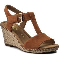 Espadryle GABOR - 82.824.33 Biscotto. Brązowe espadryle damskie marki Gabor, z materiału, na obcasie. W wyprzedaży za 299,00 zł.