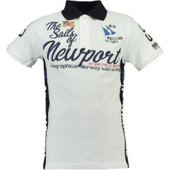 Koszulka polo w kolorze białym. Białe koszulki polo męskie Geographical Norway Men, s, z nadrukiem, z bawełny, polo, bez rękawów. W wyprzedaży za 90,95 zł.