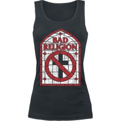Bad Religion Stained Glass Top damski czarny. Czarne bluzki damskie Bad Religion, l, z nadrukiem, z okrągłym kołnierzem. Za 74,90 zł.