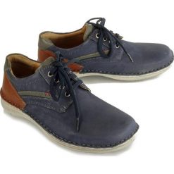 JOSEF SEIBEL 43668 21 507 Anvers 68 dunkelblau-multi, półbuty męskie. Półbuty męskie Josef Seibel, bez wzorów, ze skóry, na sznurówki. Za 359,90 zł.