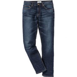 Dżinsy ze stretchem Slim Fit Tapered bonprix ciemnoniebieski "used". Jeansy męskie bonprix. Za 109,99 zł.