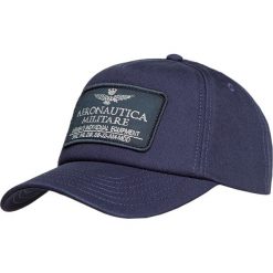 Czapka AERONAUTICA MILITARE. Czarne czapki męskie Aeronautica Militare, z aplikacjami, z tkaniny, militarne. Za 200,00 zł.