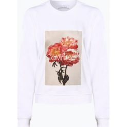 Calvin Klein - Damska bluza nierozpinana, biały. Białe bluzy damskie Calvin Klein, l, z nadrukiem, z bawełny, bez rękawów, bez kaptura. Za 489,95 zł.