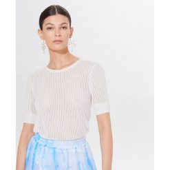 Sweter z wiskozy - Biały. Białe swetry damskie Mohito, xl, bez wzorów, z wiskozy, bez rękawów, bez kaptura. W wyprzedaży za 39,99 zł.