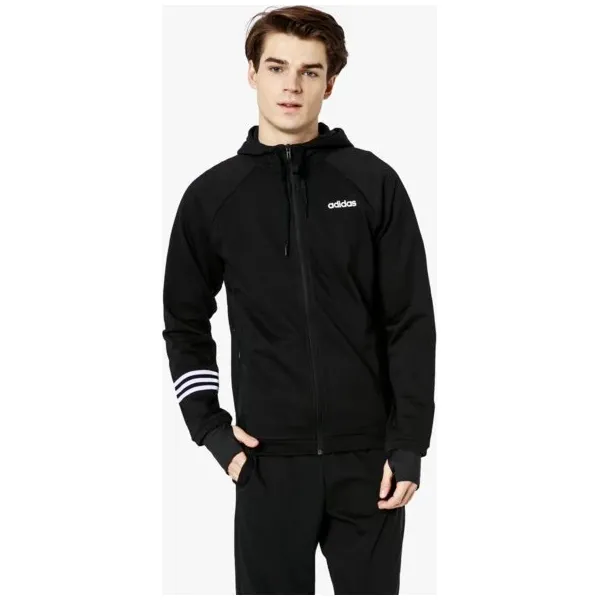 Adidas Bluza E Mo Fz Ft , czarny, rozmiar M. Czarne bluzy męskie Adidas, m, bez wzorów, z bawełny, wizytowe, z kapturem, bez rękawów, bez kaptura. W wyprzedaży za 169,99 zł.
