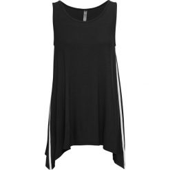 Top z kontrastowymi paskami bonprix czarno-biały. Czarne bluzki damskie bonprix, w paski, z okrągłym kołnierzem. Za 34,99 zł.