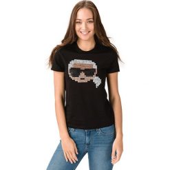 Karl Lagerfeld K/Pixel Koszulka Czarny. Czarne koszulki damskie KARL LAGERFELD, xs, z aplikacjami, z bawełny, bez kołnierzyka, z krótkim rękawem. Za 435,95 zł.