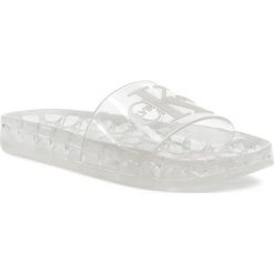 Klapki CALVIN KLEIN JEANS - Elva R7782 Clear. Białe klapki damskie marki Calvin Klein Jeans, bez wzorów, z jeansu, bez obcasa. Za 319,00 zł.
