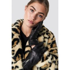Rut&Circle Skórzane rękawiczki z suwakiem - Black. Czarne rękawiczki damskie Rut&Circle, ze skóry. Za 121,95 zł.