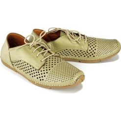 MANITU 850422-7 khaki, półbuty damskie. Brązowe półbuty damskie Manitu, bez wzorów, ze skóry, bez obcasa, na sznurówki. Za 259,90 zł.