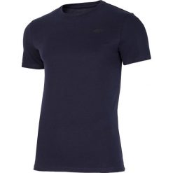 T-shirt męski TSM300A - granat. Czarne koszulki męskie 4f, m, bez wzorów, z bawełny, bez kołnierzyka. Za 39,99 zł.
