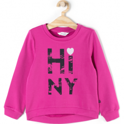 Bluza. Czerwone bluzy dziewczęce rozpinane BASIC GIRL, z aplikacjami, z bawełny, z długim rękawem, długie. Za 39,90 zł.