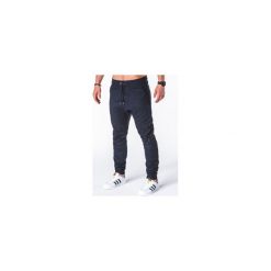 Joggery męskie: SPODNIE MĘSKIE JOGGERY P670 – GRANATOWE