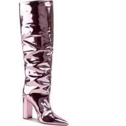 Kozaki ELISABETTA FRANCHI - SA-26B-98E2-V499 Pink V78. Różowe kozaki damskie Elisabetta Franchi, ze skóry, bez obcasa, na obcasie, bez zapięcia. Za 2549,00 zł.
