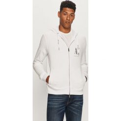 Armani Exchange - Bluza. Białe bluzy męskie Armani Exchange, s, z nadrukiem, z elastanu, z kapturem, bez rękawów, z kapturem. Za 529,90 zł.