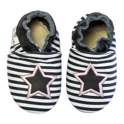 Buciki niemowlęce: Skórzane buty niemowlęce „Star Stripe” w kolorze czarno-białym